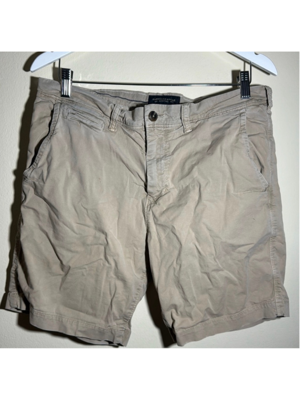 American Eagle Ne(x)t Level Flex Shorts, Beige, Waist 32